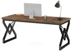 Schreibtisch 160cm mit extra verdickter Holzplatte und Metallgestell, rustikales