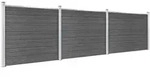 vidaXL Zaunelement Set WPC 526x146 cm Schwarz - Schwarz