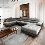 Masseno Ecksofa CASONE L-Form mit Schlaf- und naufbewahrung, U-Form, Schlafsofa,