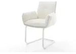 DELIFE Freischwinger Nela-Flex Boucl&eacute; Soft Beige Freischwinger flach Wei&szlig; -...