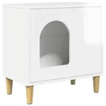 vidaXL Katzenhaus Gl&auml;nzend Wei&szlig; 51 x 30 x 52 cm Holzwerkstoff - Wei&szlig;