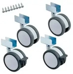 SOTECH M&ouml;belrolle Hamm &Oslash; 60 mm wei&szlig;/grau &ndash; U-Profil (2 St&uuml;ck)
