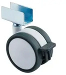 SOTECH M&ouml;belrolle Hamm &Oslash; 60 mm wei&szlig;/grau &ndash; mit Bremse, U-Profil