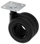 SOTECH M&ouml;belrolle K&Ouml;LN &Oslash; 65 mm schwarz &ndash; ohne Bremse, Montageplatte