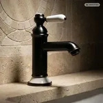 PaulGurkes schwarz Nostalgie Wasserhahn Einhandmischer Retro Waschtischbatterie