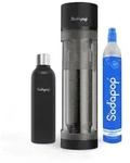 Sodapop Wassersprudler Logan, Set mit 1 Edelstahlflasche und 1 CO2-Zylinder, Mat