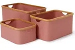 Lumaland 21077, Aufbewahrungsbox, Bambus, Rose, Rechteckig, Bambus, Polyester,