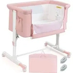 COSTWAY 3in1 Beistellbett, Babywiege, Reisebett neigbar, 5-stufig...
