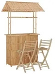 vidaXL 3-tlg. Bar-Set Bambus - Braun
