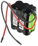 Notleuchtenakku NiMH 7,2V 2000mAh F2x3 Mignon AA mit 200mm Kabel einseitig