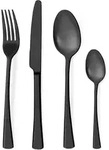 Besteckset 24-teilig f&uuml;r 6 Personen Edelstahl Schwarz Matt Sp&uuml;lmaschinenfest