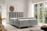 Boxspringbett Schlafzimmerbett CANDELA 200x200cm Stoff Coral Grau