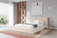 ALTDECOR Polsterbett mit Bettkasten - TEVO - 180x200 - Beige - Bett mit Matratze