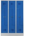 STIER Z-Garderobenspind Premium mit Sockel 6 Abteile Drehriegel lichtgrau/enzianblau