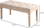 HOMCOM Polsterbank, Vintage Bettbank, Sitzbank, Flurbank mit Kn&ouml;pfen, Beige -...