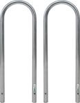 2 x Fahrradanlehnb&uuml;gel 115 x 41 cm Edelstahl &Oslash; 49 mm - Silber