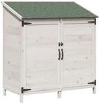 vidaXL Gartenschuppen Wei&szlig; 106,5 x 56 x 113,5 cm Massivholz aus Fichte