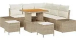 vidaXL Gartensofa-set 8 stk. Beige Poly Rattan - Beige