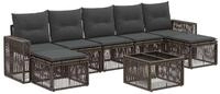 vidaXL Gartensofa-set 8 stk. Grau und Dunkelgrau Poly-Rattan - Grau