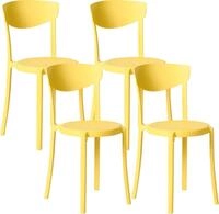 BELIANI Esszimmerstuhl 4er Set Gelb Kunststoff Matt Modern Minimalistisch...