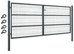 Gartentor Tor Gartenzaun Zaun 300x140 cm Doppelfl&uuml;gelig Gartent&uuml;r aus Metall...