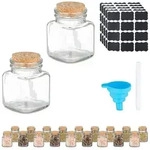 Relaxdays Gew&uuml;rzgl&auml;ser, 20er Set, Gew&uuml;rzdosen Glas, 100 ml, inkl. Etiketten &