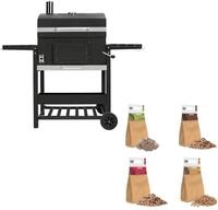 XL-BBQ-R&auml;ucherofen Holzkohlegrill & Holzsp&auml;ne/-st&uuml;cke f&uuml;r den Au&szlig;enbereich