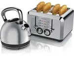 Arendo Fr&uuml;hst&uuml;cks-Set, Wasserkocher Edelstahl 1,7l, Toaster 4 Scheiben...