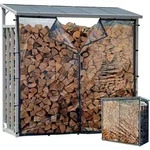 Aluminium Kaminholzregal Au&szlig;en 185 x 70 x 185 cm Mit Wetterschutz Transparent,...