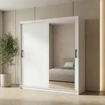 BEAUTYSOFA | Schwebet&uuml;renschrank HELA 180 cm Wei&szlig; &ndash; 2-t&uuml;rig Moderner
