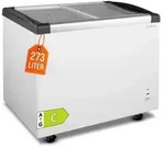 GastroHero Tiefk&uuml;hltruhe ECO 350 mit Glasschiebedeckel &ndash; robuste Bauweise, leiser