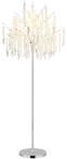 LED Stehleuchte KINGA, Metall, Silber, Kristall, 5-flammig, H 165 cm