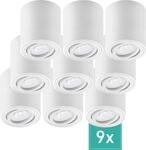 9er Set Oktaplex Aufbaustrahler Alu schwenkbar 3-Step dimmbar inkl. LED Modul...