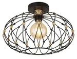 LED Deckenleuchte GREYS, Schwarz, Gitteroptik, E27, Metall, D 40 cm