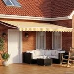 vidaXL Ausziehbare Markise Gelb und Wei&szlig; 4 x 2 m Polyester und Metall