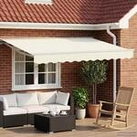 vidaXL Elektrische ausziehbare Markise Creme und Wei&szlig; 3,5 x 2,5 m
