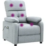 vidaXL Massagesessel Hellgrau Stoff