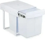 Relaxdays Einbaum&uuml;lleimer, 2 F&auml;cher, 2x 20 l, HxBxT: 41,3 x 34 x 51,8 cm,