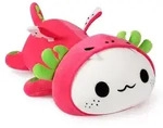Pl&uuml;schtier Axolotl Kawaii Kuscheltier Stofftier Drachenfrucht Rot 33cm
