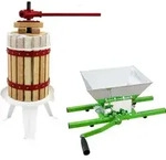 KuKoo 7L Obstm&uuml;hle & 6L Obstpresse Set aus Edelstahl, Eiche und Stahl - Bunt