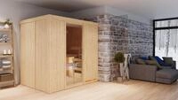 Karibu Sauna Innensauna Bodin Fronteinstieg Ofen 9 KW externe Strg easy 196x151x198