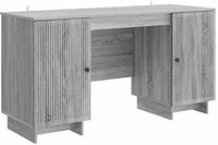 vidaXL Schreibtisch Grau Sonoma Holzwerkstoff 142,5 x 50 x 75 cm - Grau