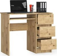 Schreibtisch 90cm mit 3 Schubladen und Tastaturauszug Computertisch Arbeitstisch