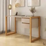 Schreibtisch BELINDA mit 2 Schubladen - Kaschmir/Eiche - Beige
