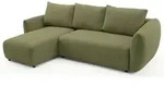 Selsey Zordo &ndash; L-Form Eckschlafsofa mit zwei Bettk&auml;sten, olivgr&uuml;ner Chenille