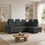 Home Collective Ecksofa Sofa Couch Wohnlandschaft ausziehbar inkl. Bettkasten