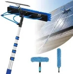 VEVOR 2-in-1 Teleskop Waschb&uuml;rste f&uuml;r Solarpanel, Photovoltaik Reiniger Set mit
