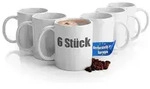 BigDean 6 St&uuml;ck gro&szlig;e Kaffeebecher wei&szlig; 300ml sp&uuml;lmaschinenfest aus...