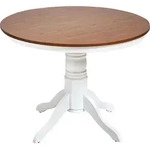 BELIANI Esstisch Braune Esche MDF-Tischplatte Rund &oslash; 100 cm mit Holzbeinen