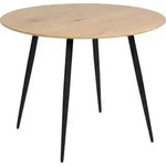 BELIANI Esszimmertisch Hellbraun / Schwarz Rund 100 cm MDF-Platte Stahl